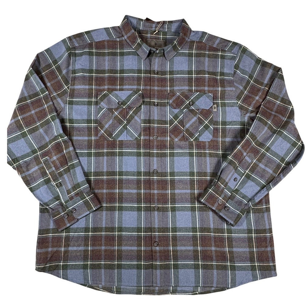 New ROYAL ROBBINS Mens XXL Lost Coast Flannel Plaid LS Shirt Button Up Outdoor